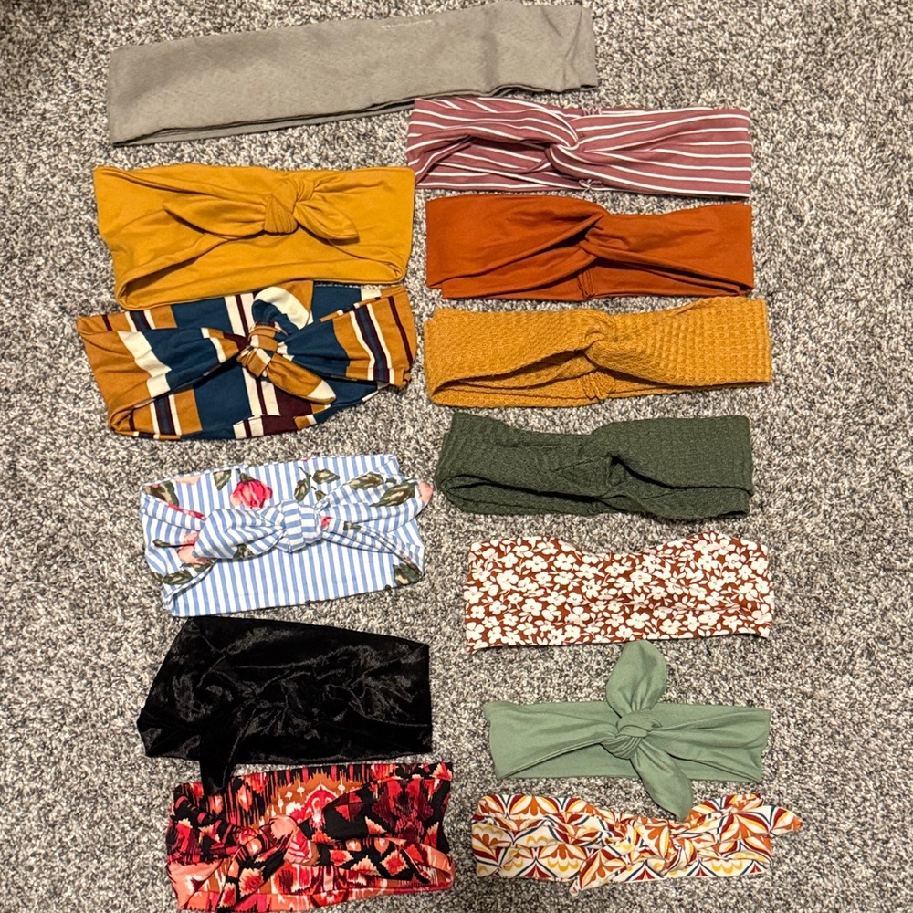 Assorted Women's Bizzy B Crafts Headbands - Multicolor Set Waffle Knit Tie Knot